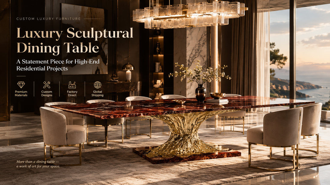 Luxury Sculptural Dining Table: A Statement Piece for High-End Residential Projects