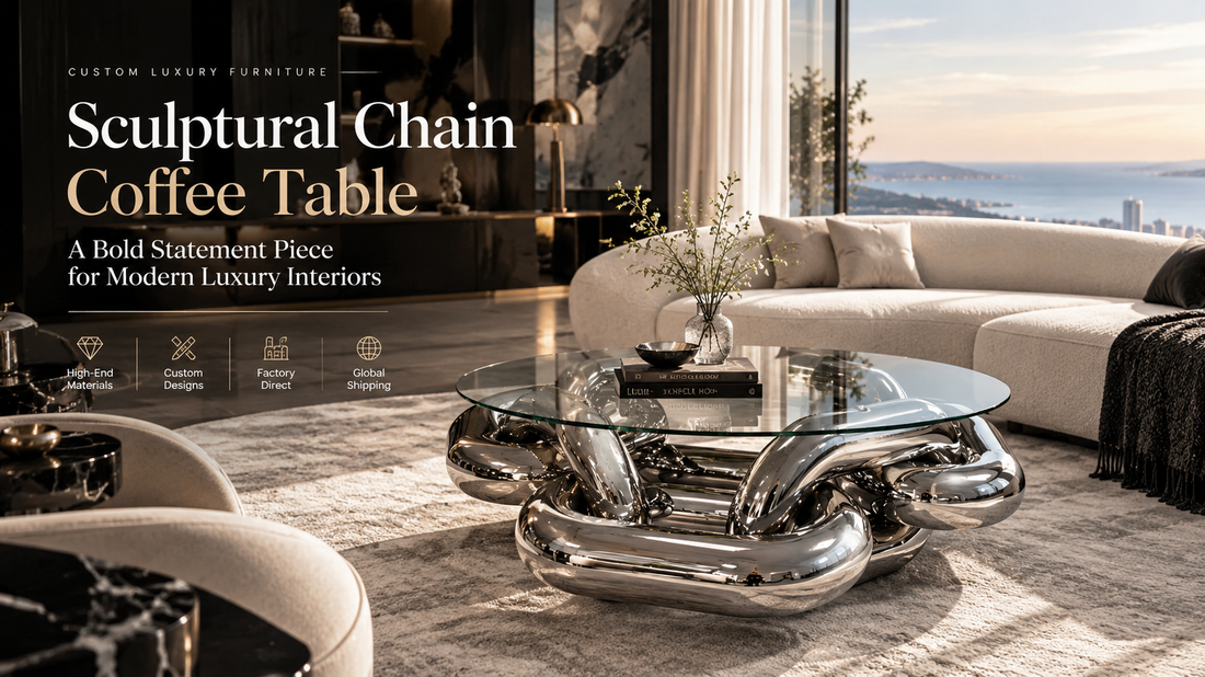 Sculptural Chain Coffee Table: A Bold Statement Piece for Modern Luxury Interiors