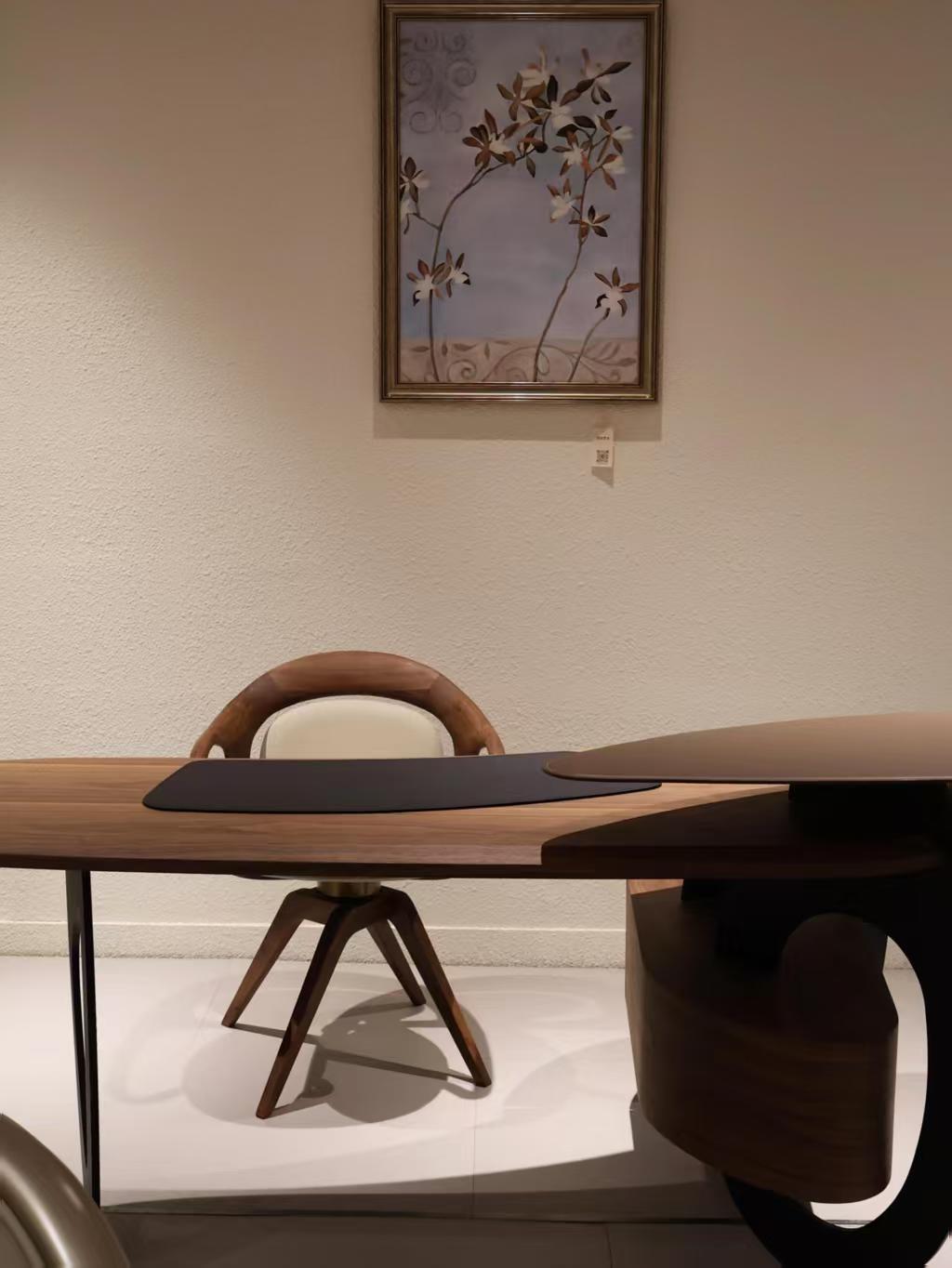 Luxury Italian Executive Corner Desk with Leather & Wood Design