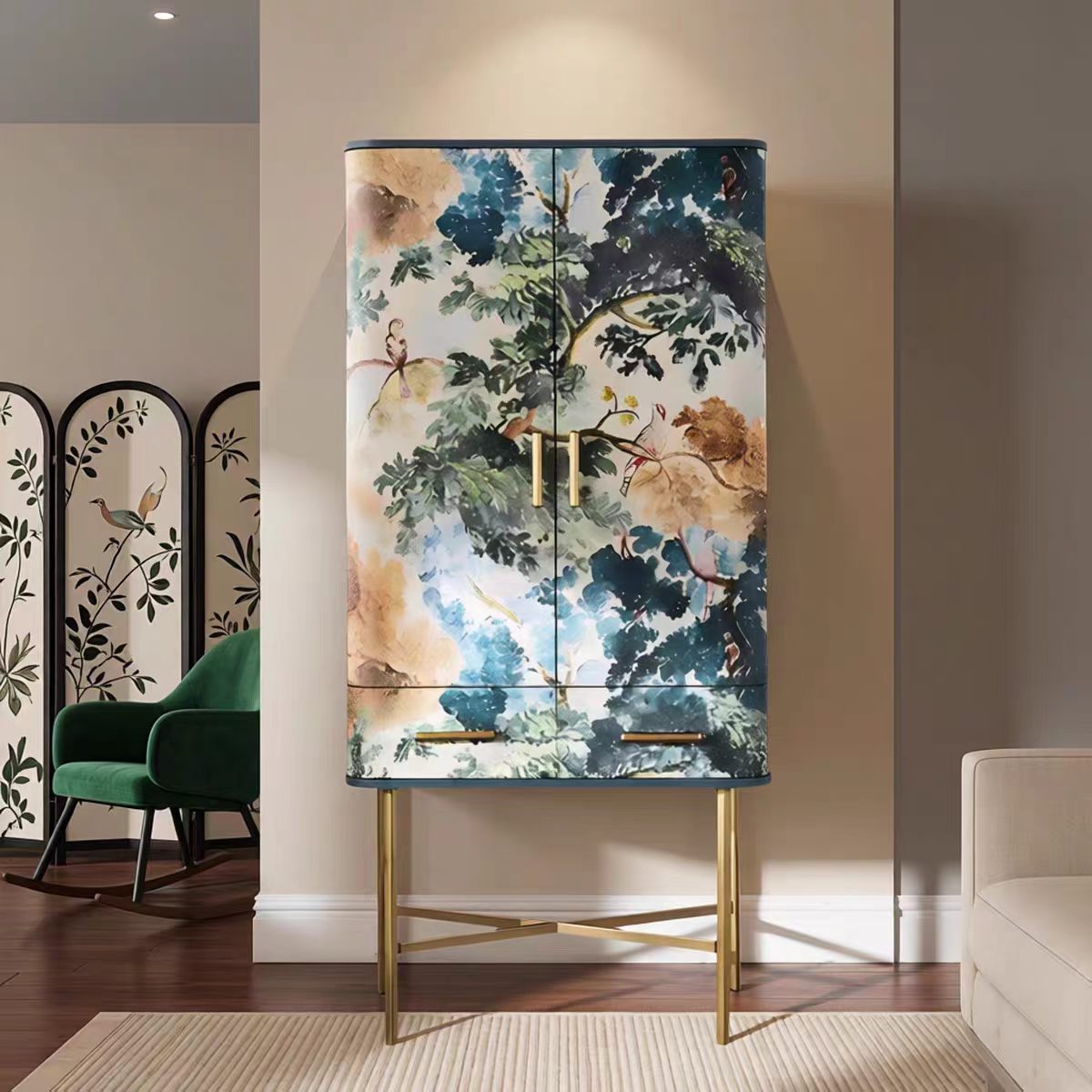 Luxury Italian Artistic Wine Cabinet Design
