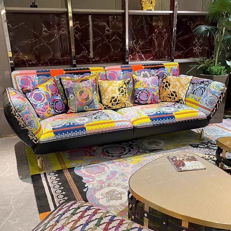 Luxury Italian Printed Leather Sofa