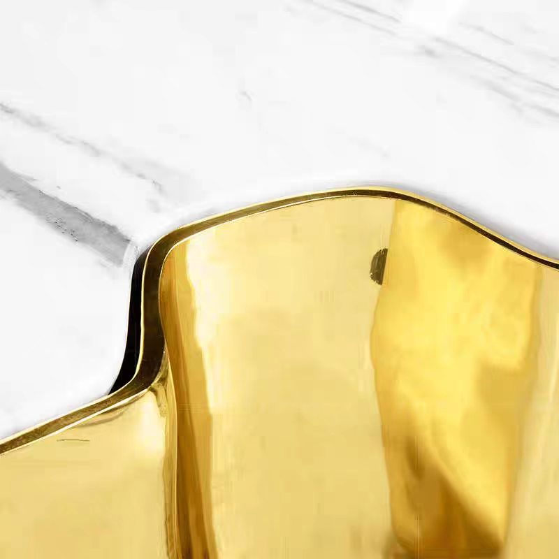 Luxury Italian Irregular Marble Coffee Table with Metal Root Design