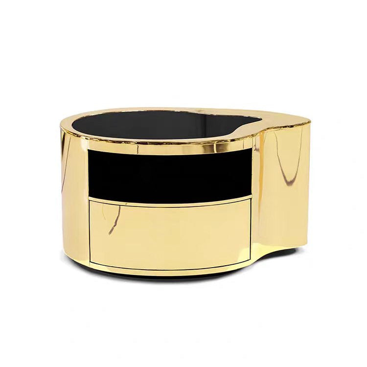 Luxury Italian Stainless Steel Bedside Cabinet