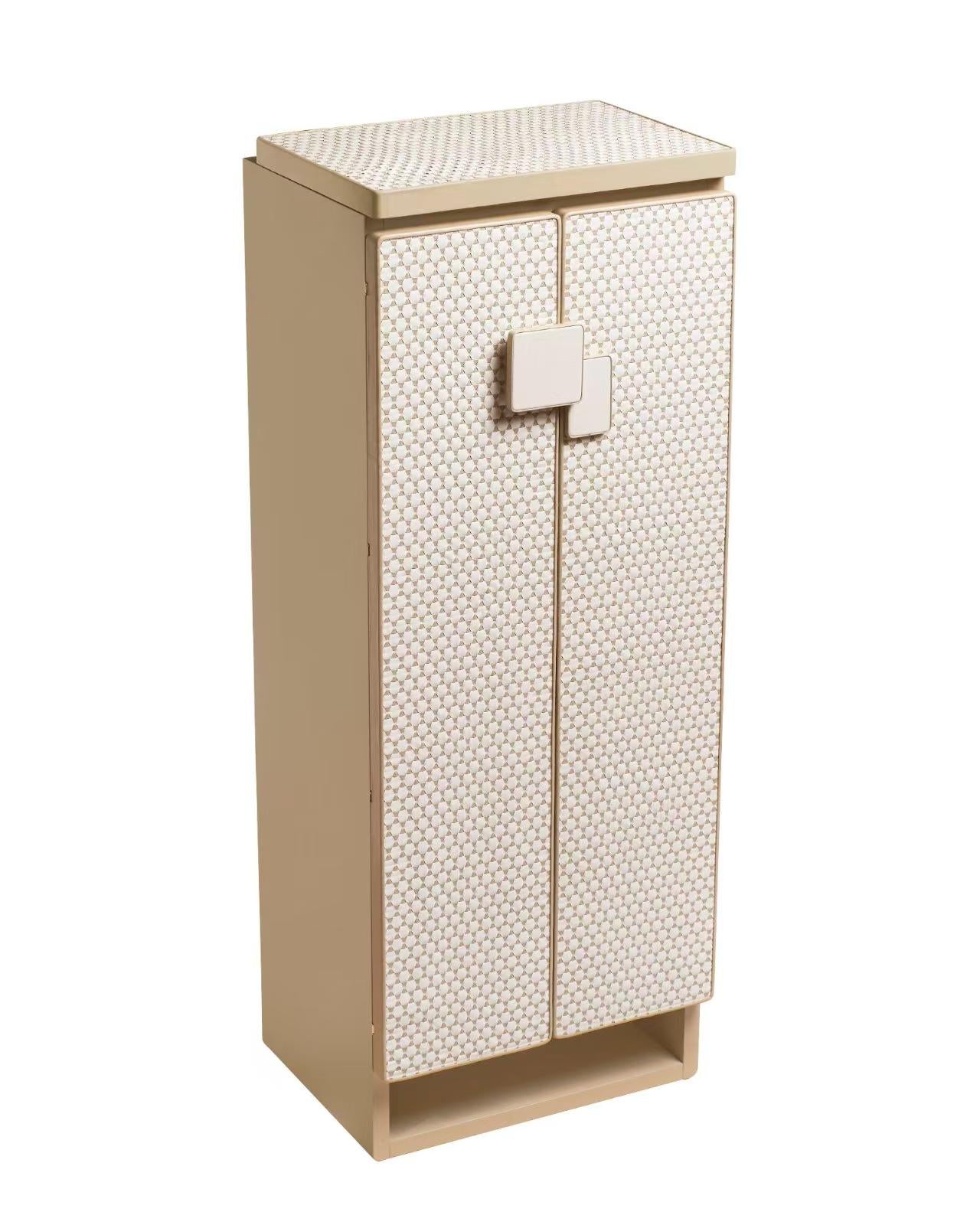 Luxury Italian Leather Jewelry Cabinet with Mirror and Password Lock