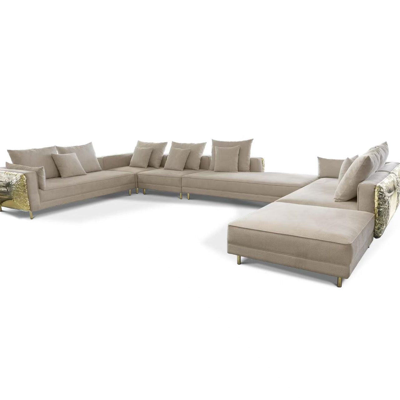 Luxury Italian Designer Fabric Sectional Sofa