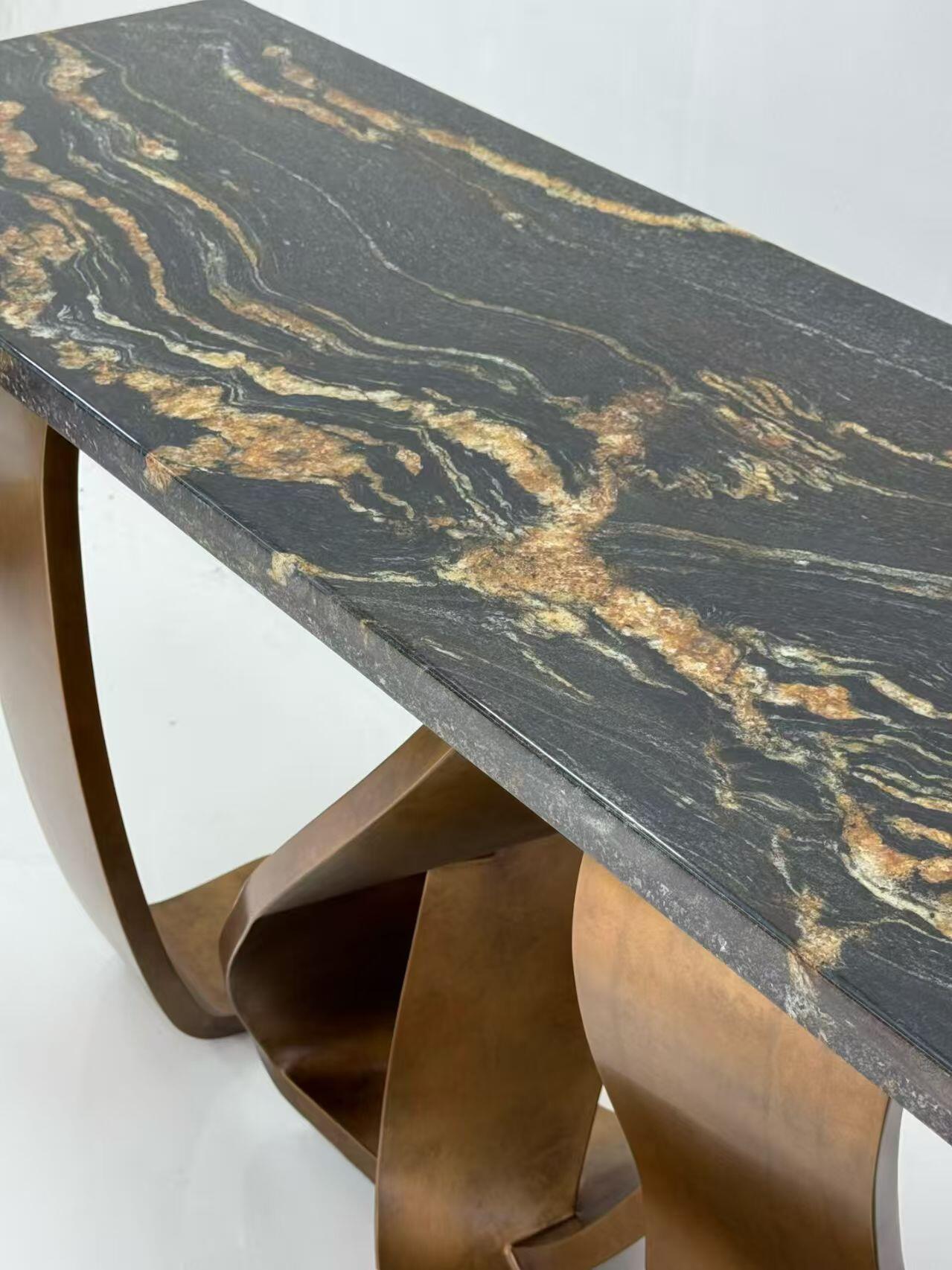 Luxury Italian Entryway Cabinet with Natural Stone Top