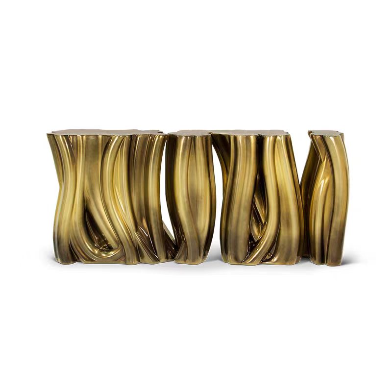 Modern Irregular Glass-Fiber Console Table