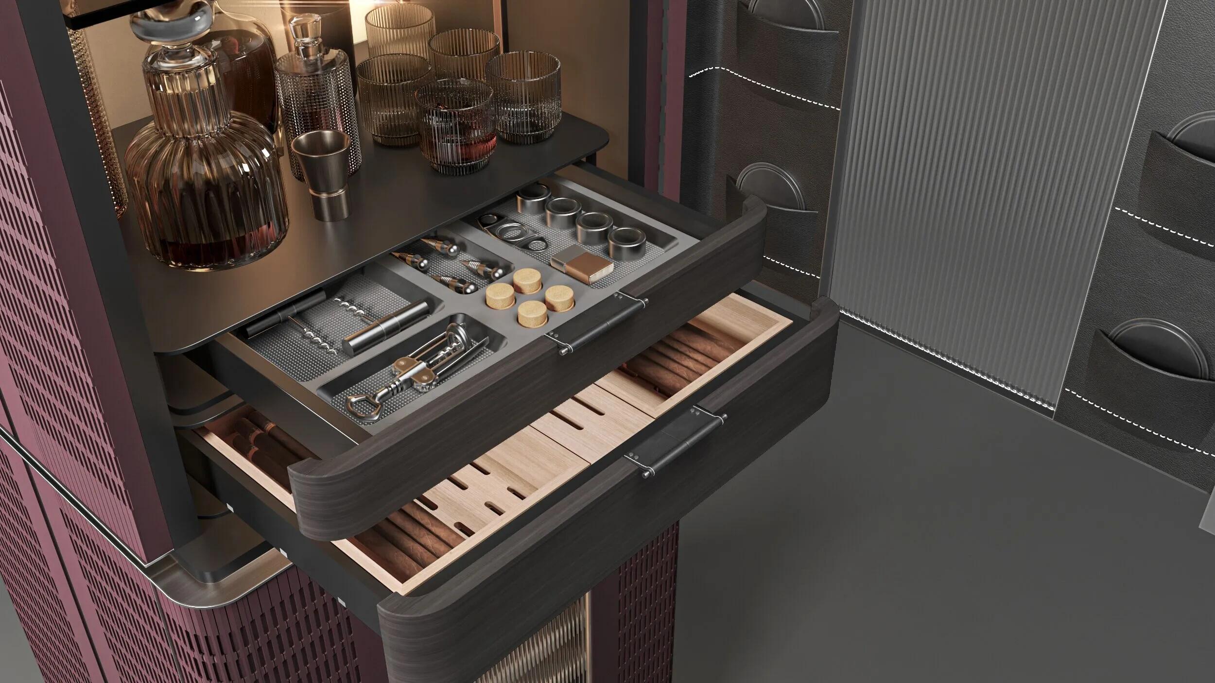 Luxury Italian Rotating Wine Display Cabinet Design