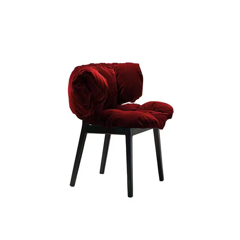 Luxury Italian Blue Velvet Petal Dining Chair