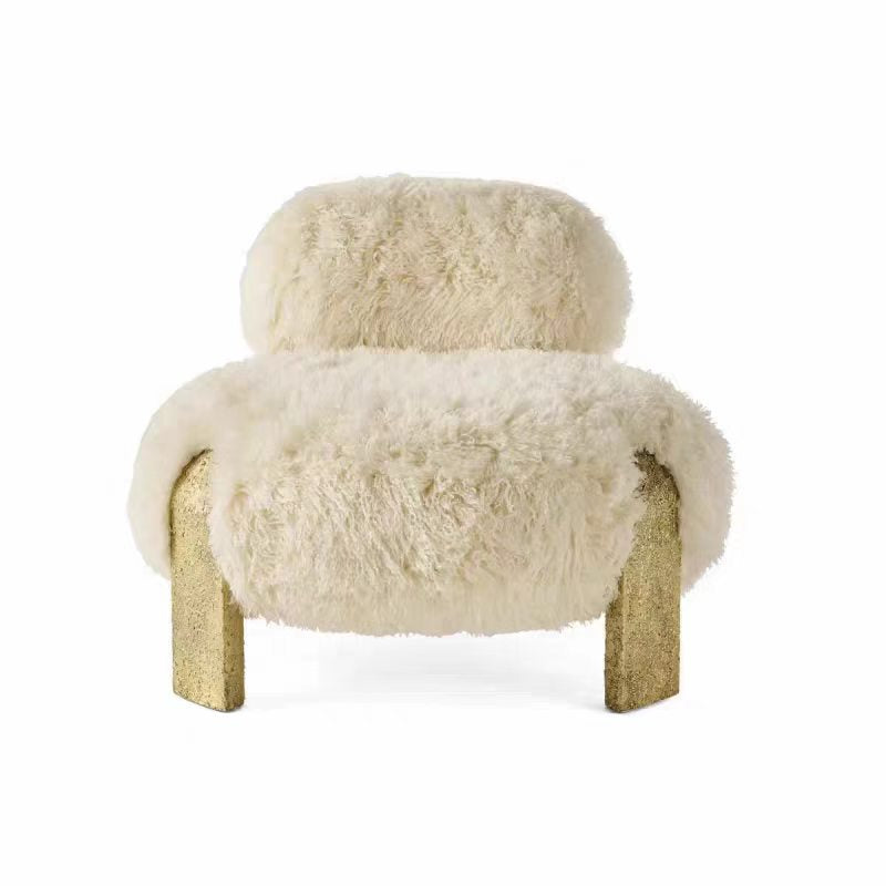 Luxury Italian Plush Stainless Steel Lounge Chair