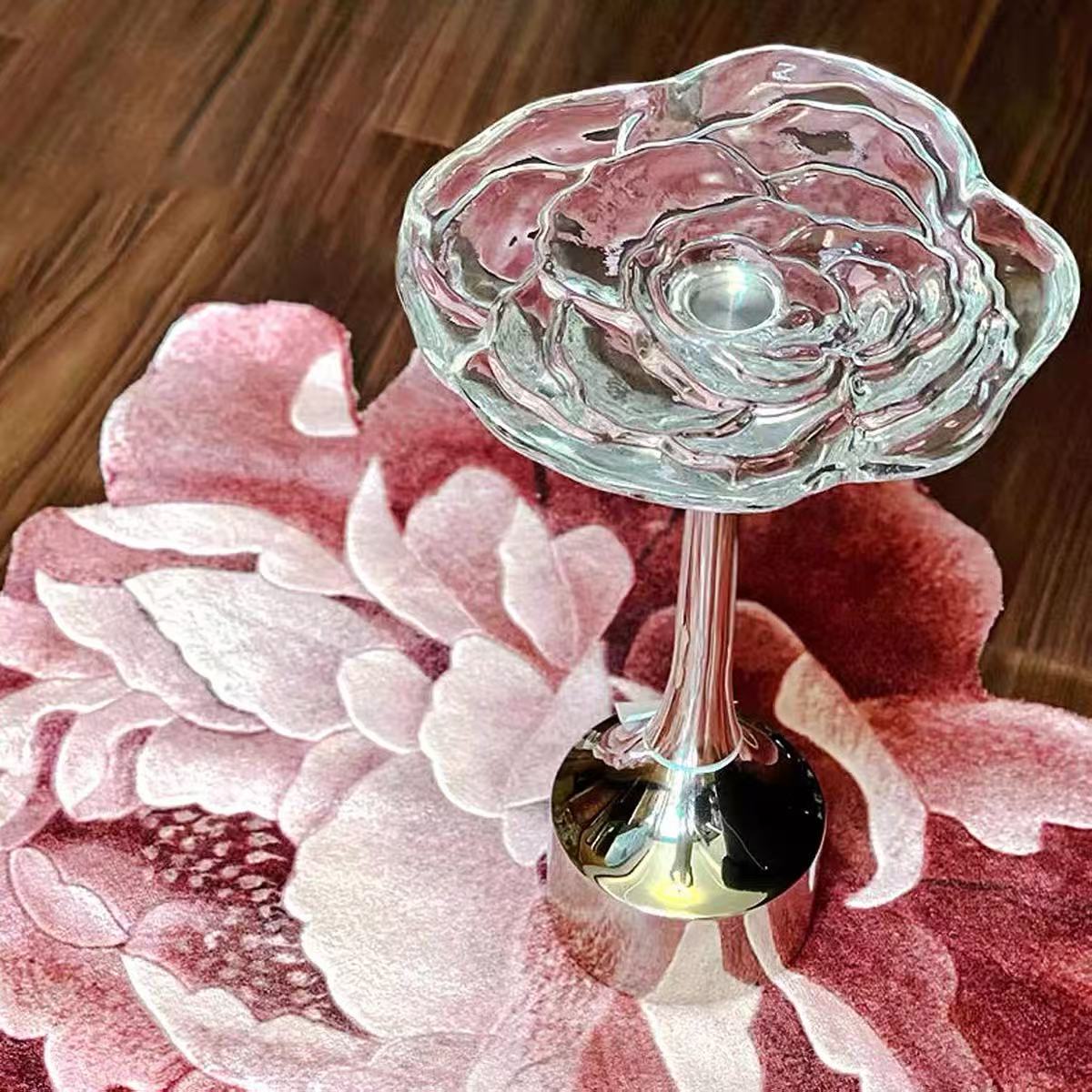 Luxury American Crystal Rose Side Table