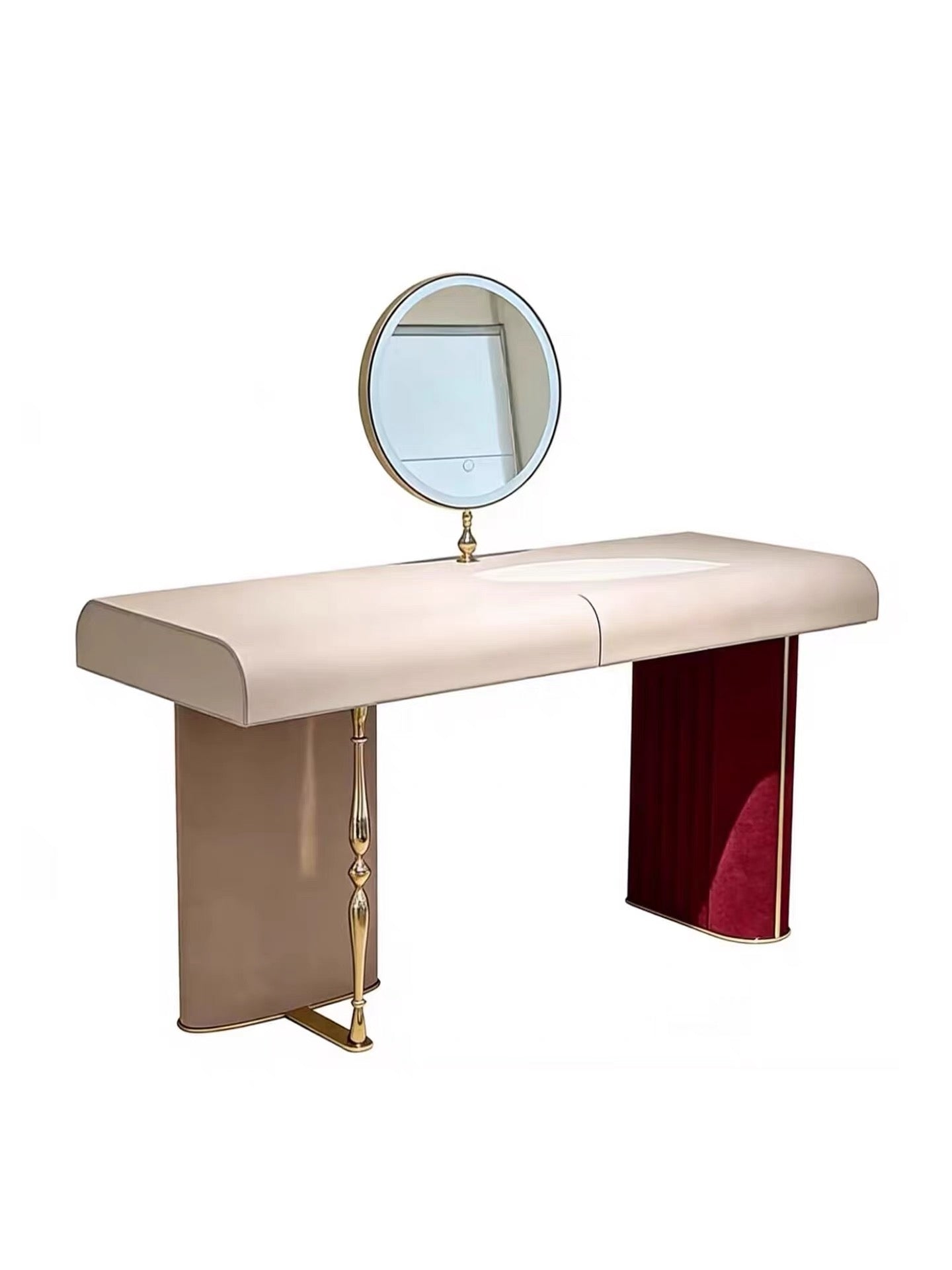 Luxury Modern Dressing Table with Velvet & Metal Design
