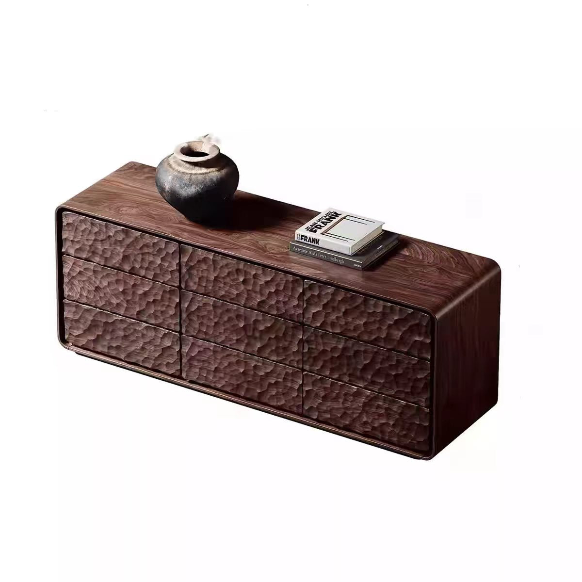 Luxury North American Black Walnut Nine-Drawer Cabinet