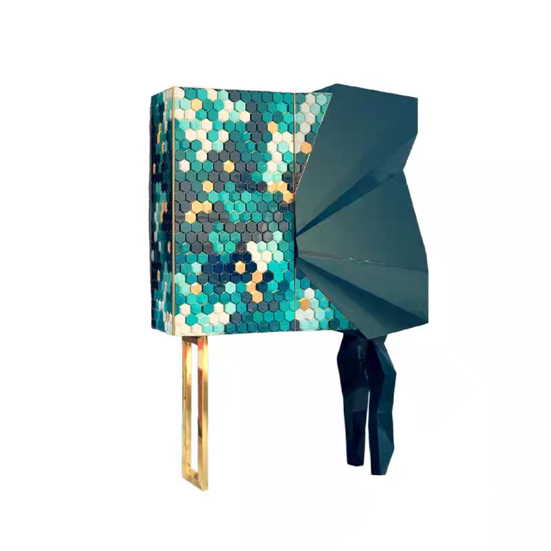 Luxury Italian Honeycomb Wine Cabinet Design