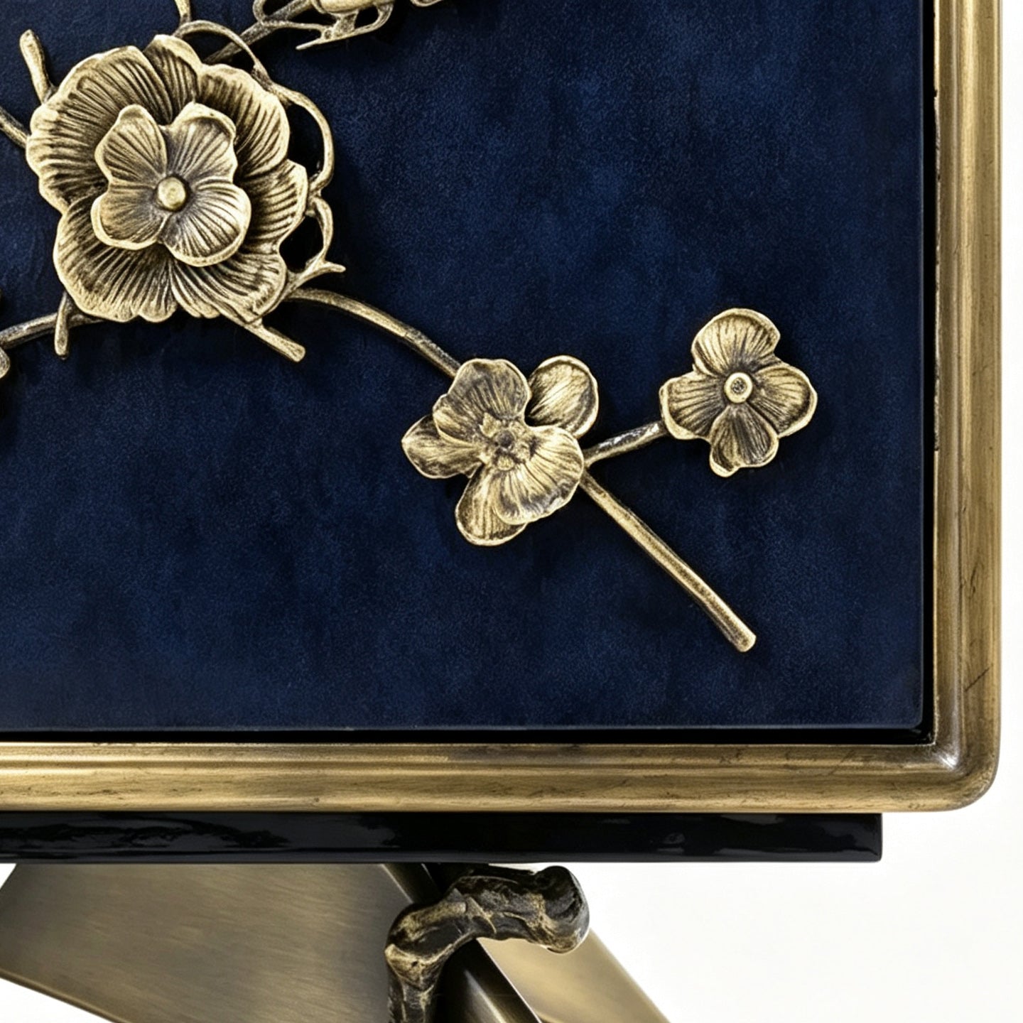 Luxury Brass Floral Storage Cabinet