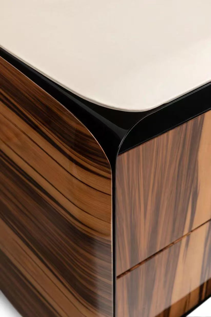 Luxury Italian Bentley Black TV Cabinet with Solid Wood Design