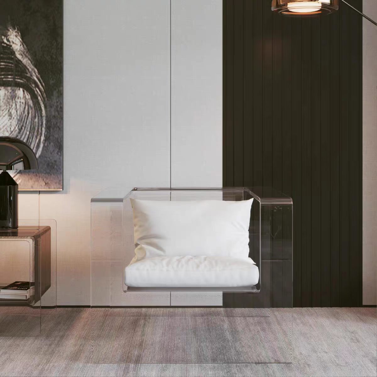 Luxury Acrylic Floating Sofa with Modern Designer Design