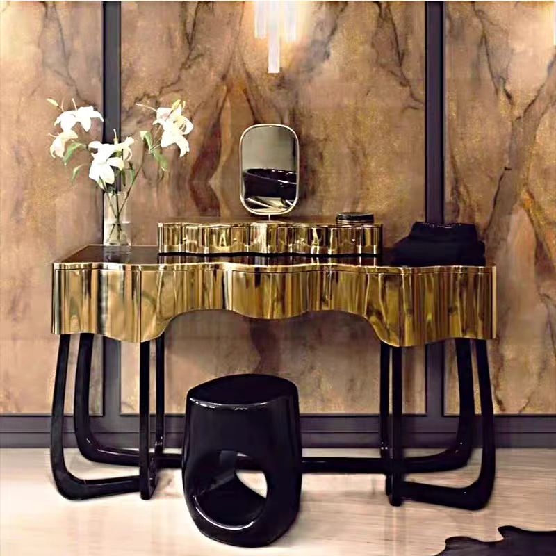Luxury Italian Stainless Steel Vanity Table with Designer Design