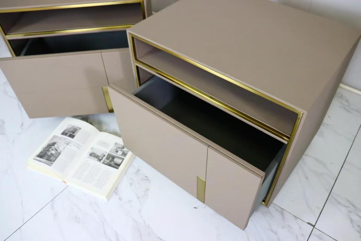 Luxury Italian Velvet Bedside Cabinet