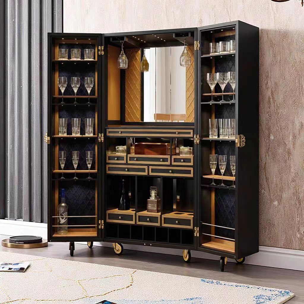 Luxury Italian Leather Box Wine Cabinet Design