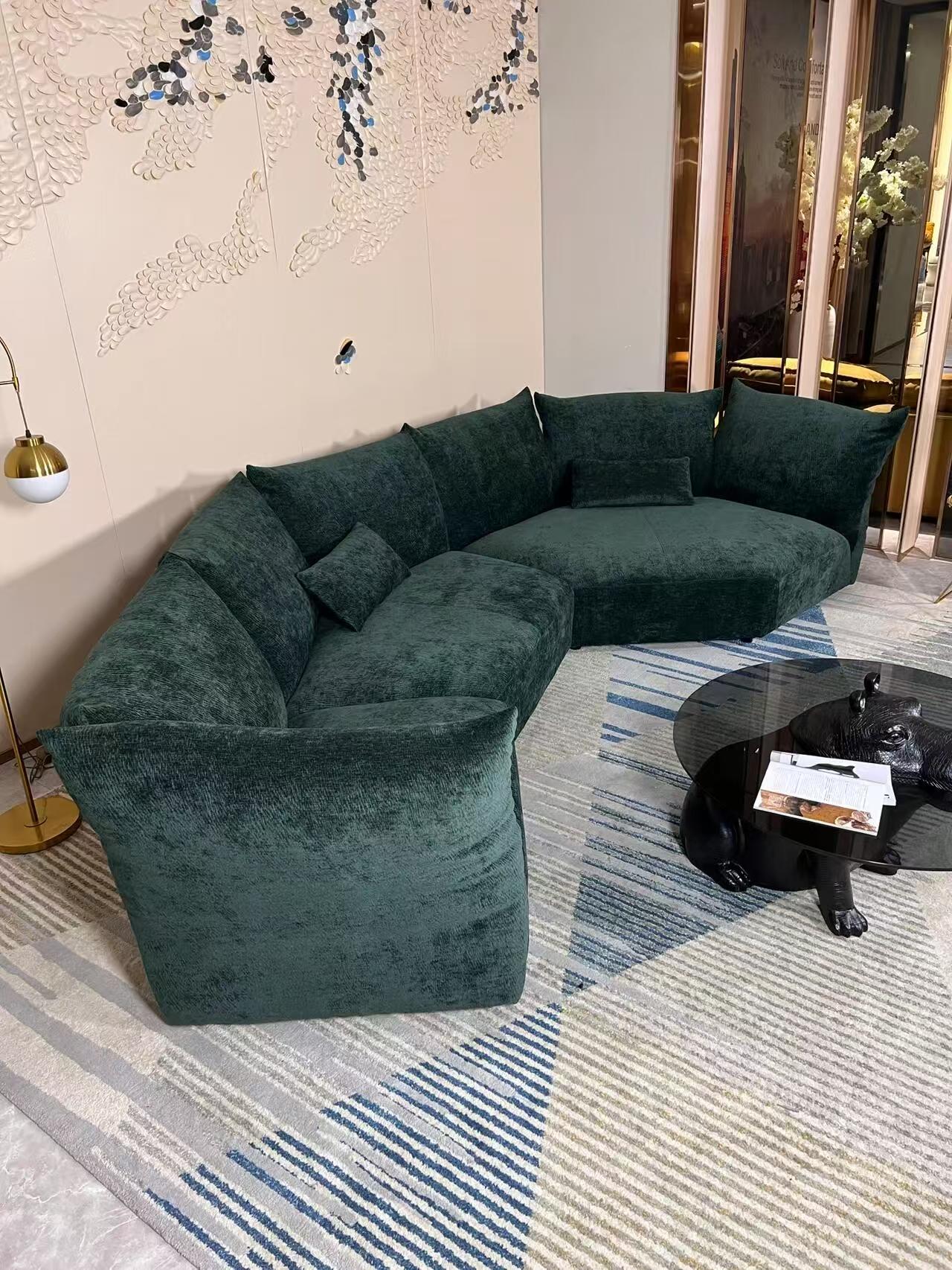 Luxury Italian Curved Fabric Sectional Sofa