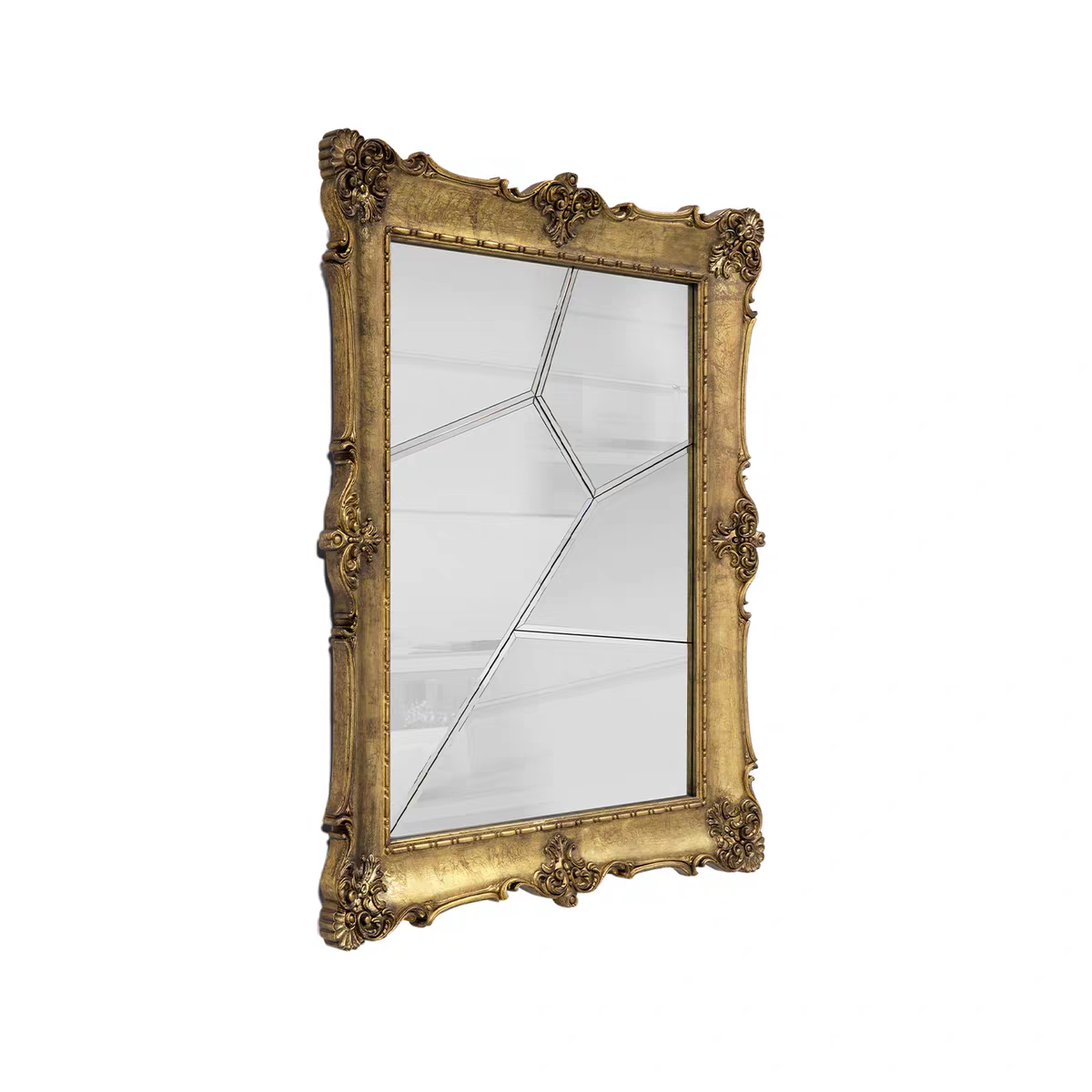 Luxury Portuguese Gold Leaf Wall Mirror with Solid Wood Design