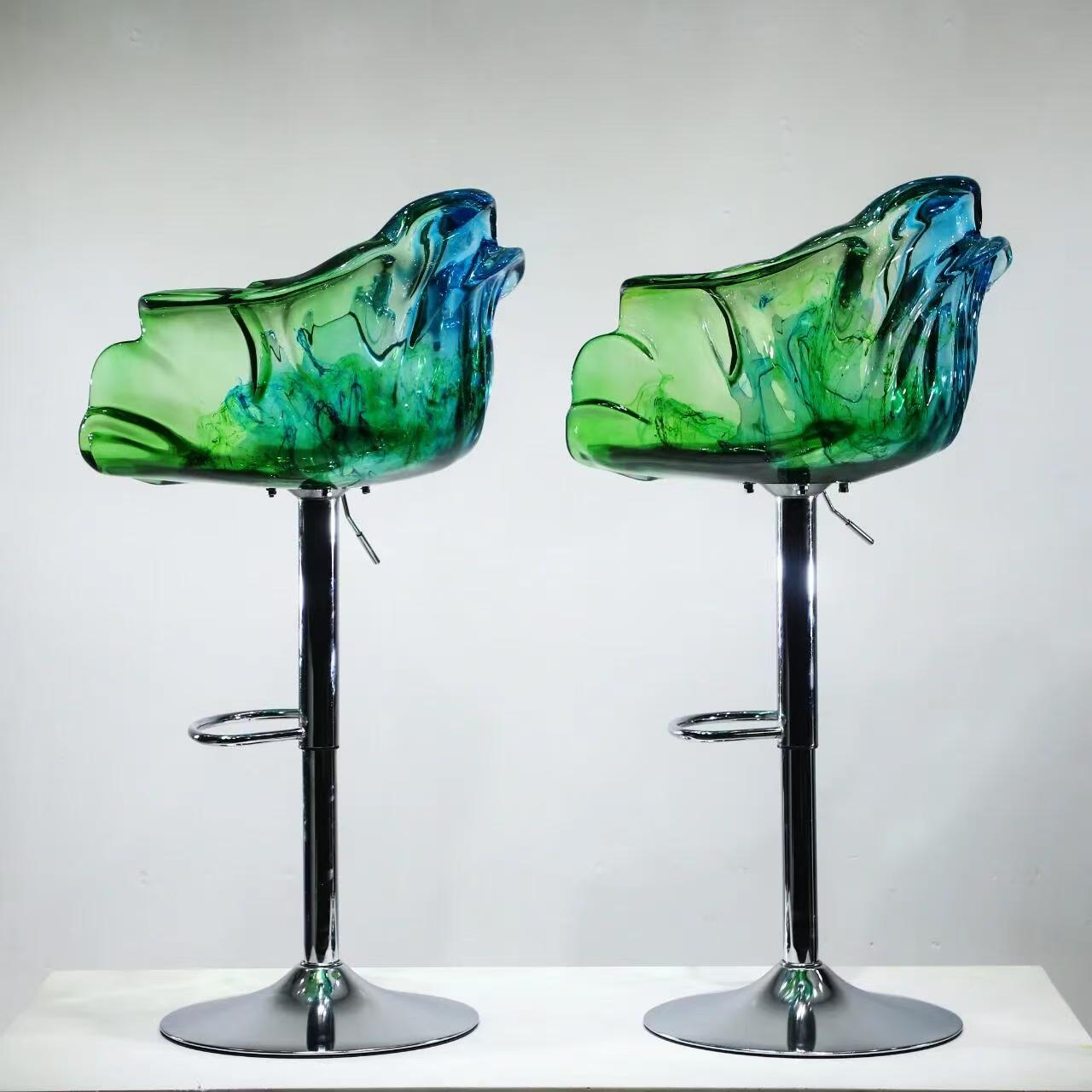 Luxury Italian Petal Resin Bar Chair