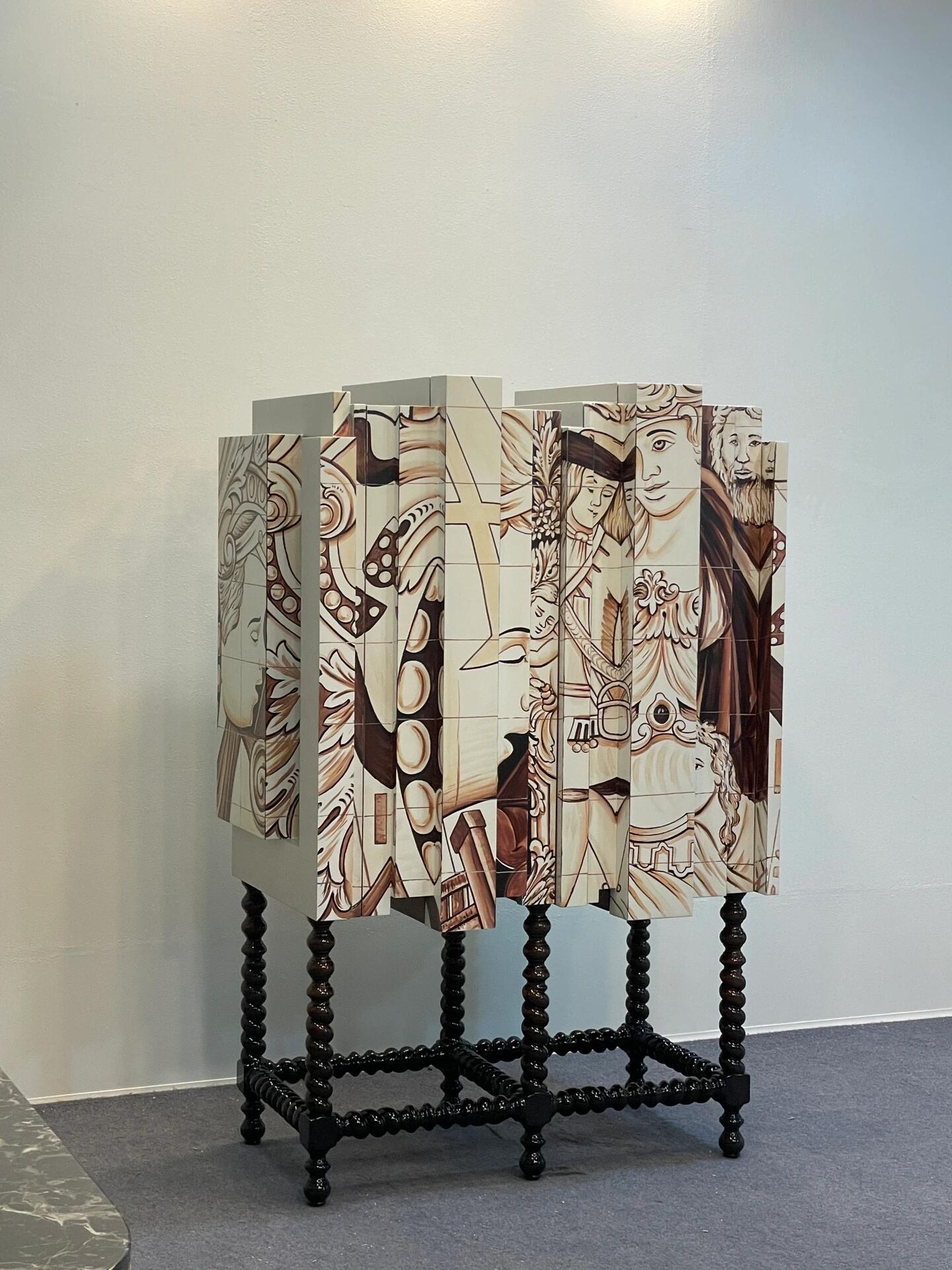 Portuguese Hand-Painted Luxury Wine Cabinet