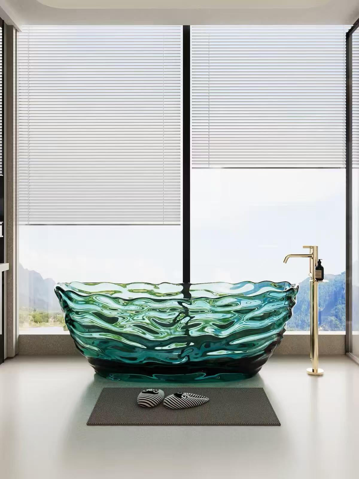 Luxury Italian Transparent Resin Freestanding Bathtub
