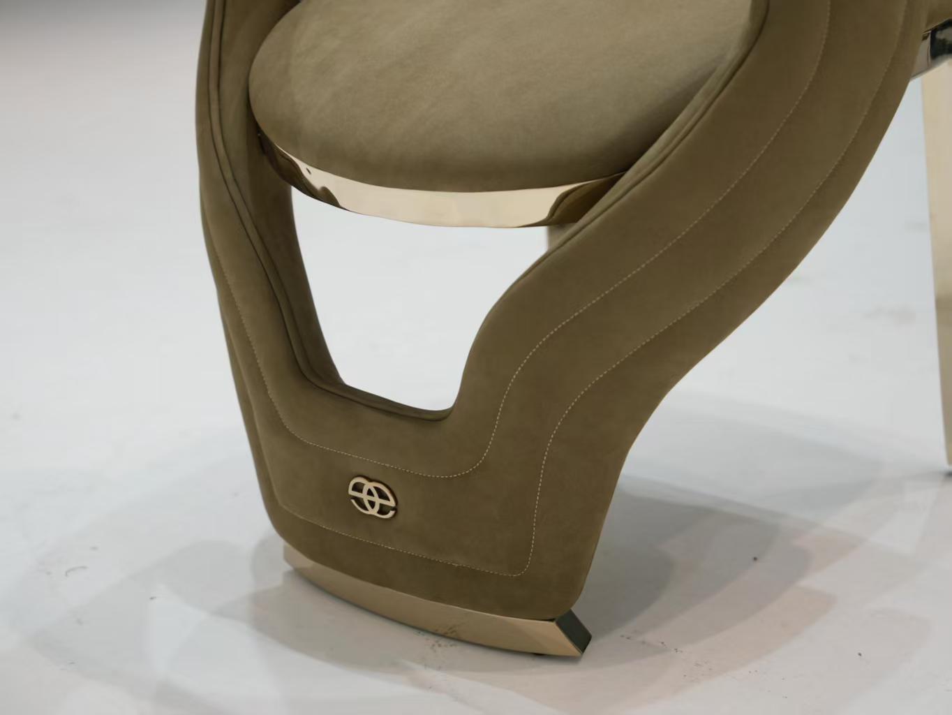 European Luxury Curved Accent Chair