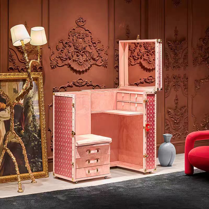 Luxury Italian Pink Vanity Cabinet