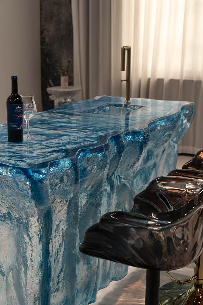 Luxury Modern Transparent Resin Bar Counter