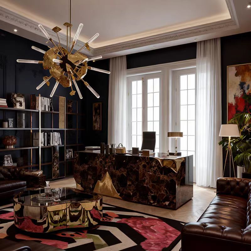 Custom Luxury Marble Desk for Villa & Executive Projects