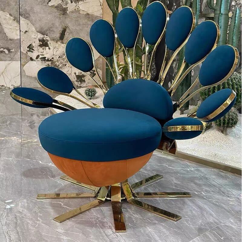 European Luxury Peacock Lounge Chair