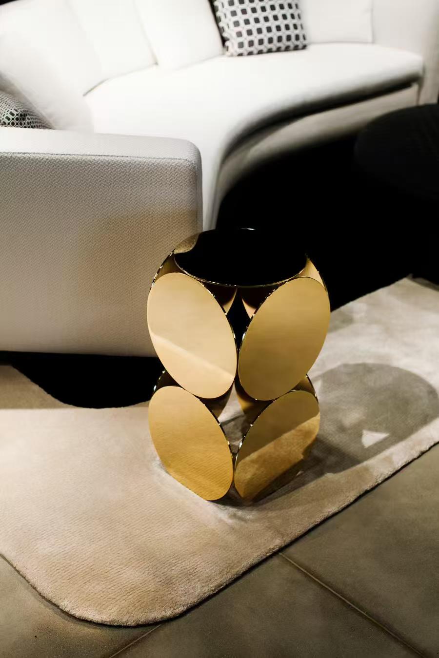 Luxury Gold Stainless Steel Side Table
