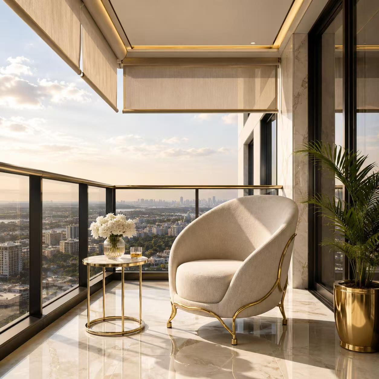 Luxury Italian Brass Lounge Chair