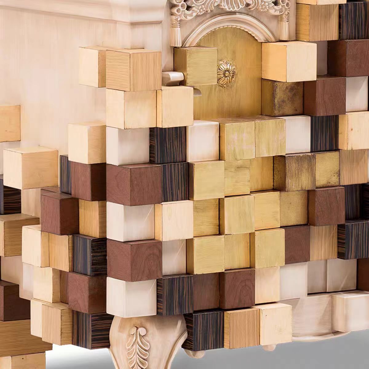 Luxury Italian Carved Wood Sideboard Cabinet Design