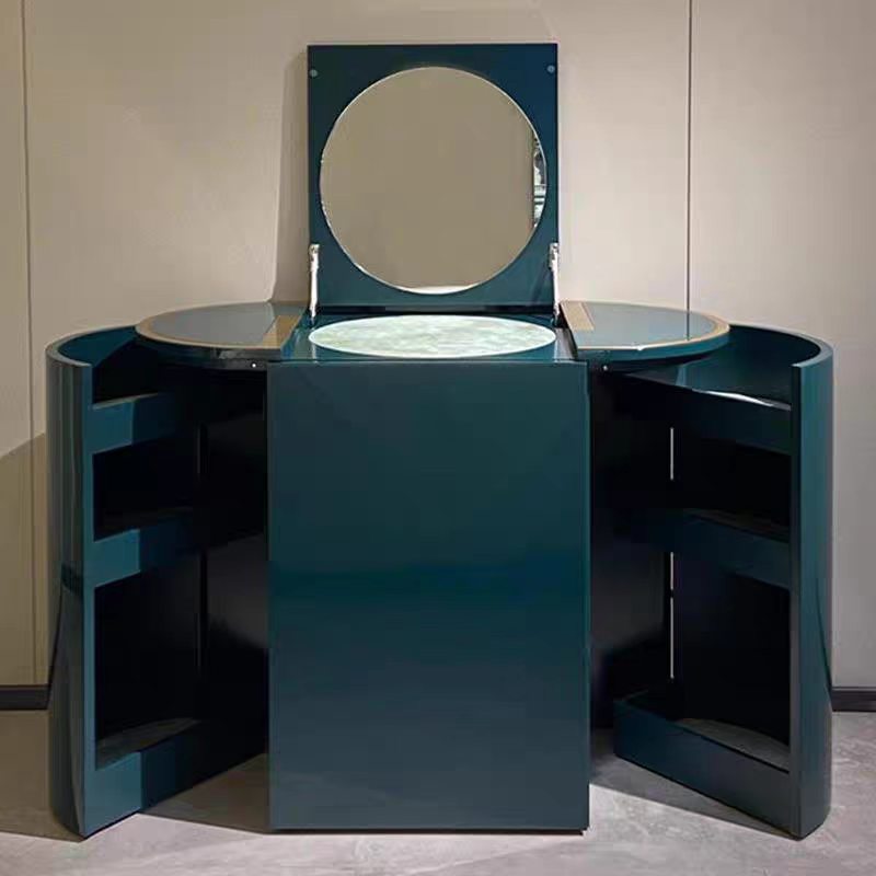 Luxury Italian Vanity Table with Mirror & Leather Design
