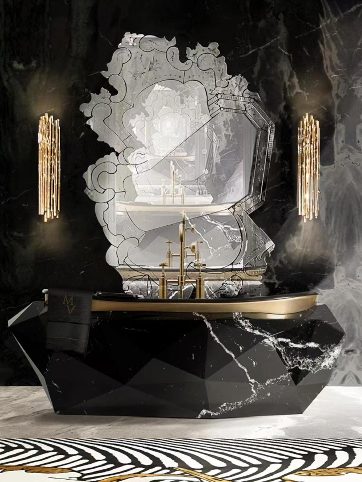 Luxury Diamond-Shaped Acrylic Freestanding Bathtub