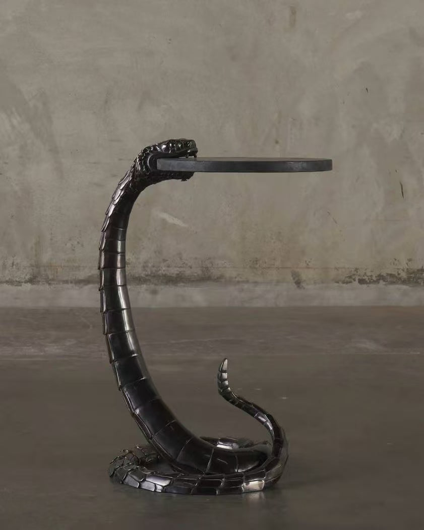 Limited Edition Copper Rattlesnake Side Table