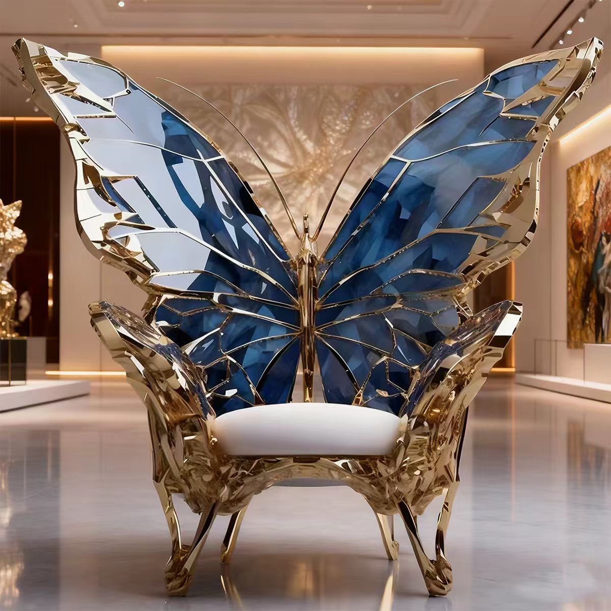 Luxury Italian Butterfly Queen Armchair