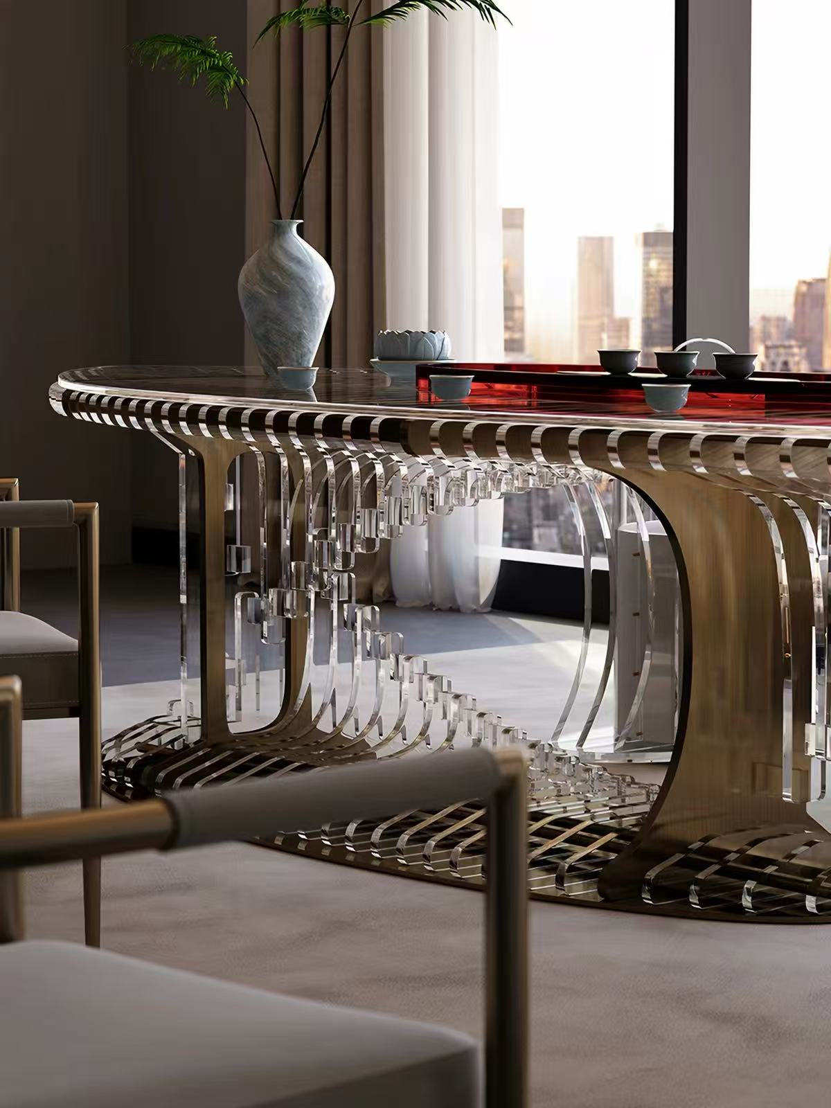 Luxury Italian Transparent Acrylic Floating Coffee Table Design