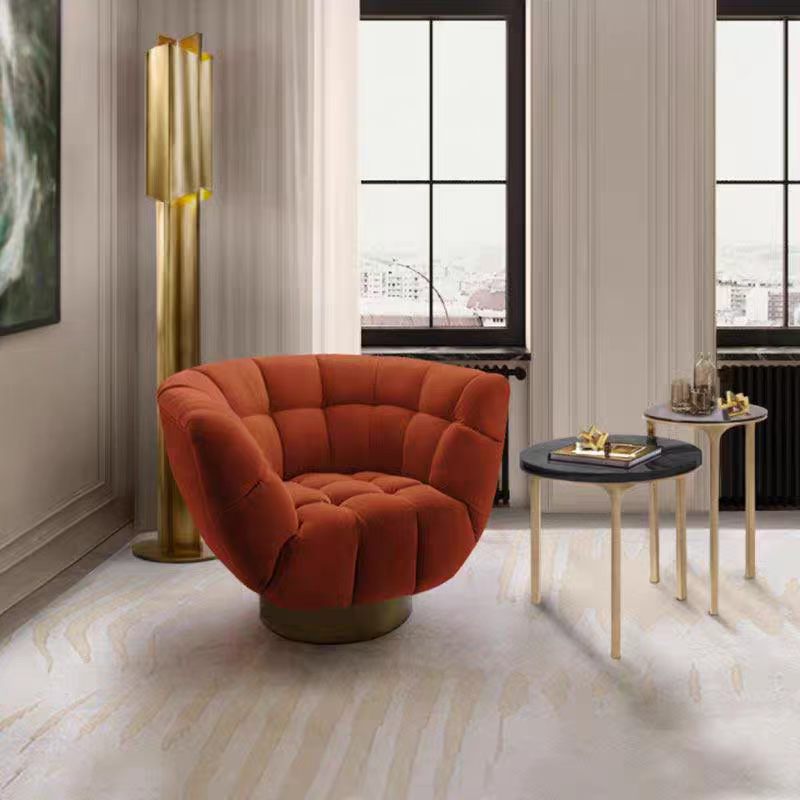 Luxury Italian Rotating Velvet Lounge Chair
