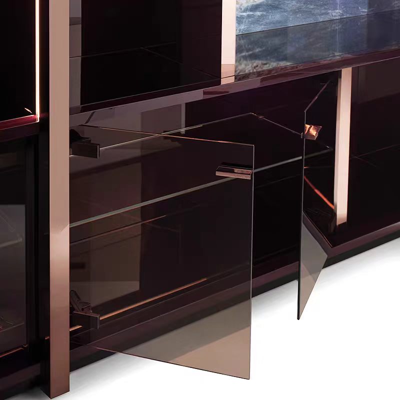 Luxury Italian Designer Bookshelf with Marble & Glass Design