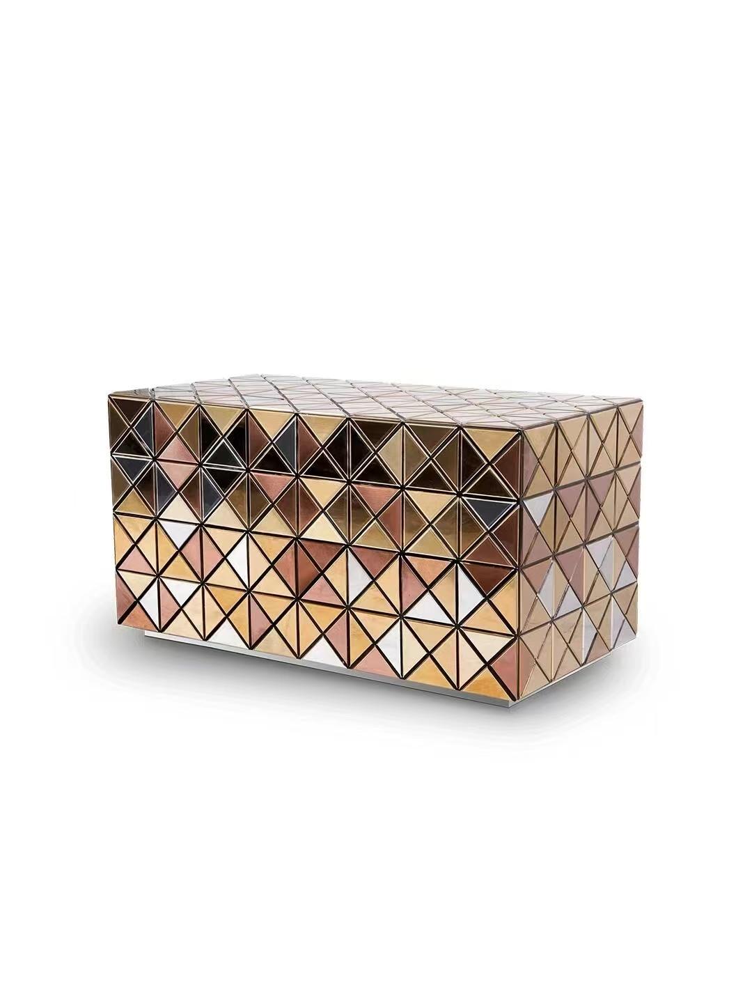 Luxury Italian Designer Hand-Painted Bedside Cabinet