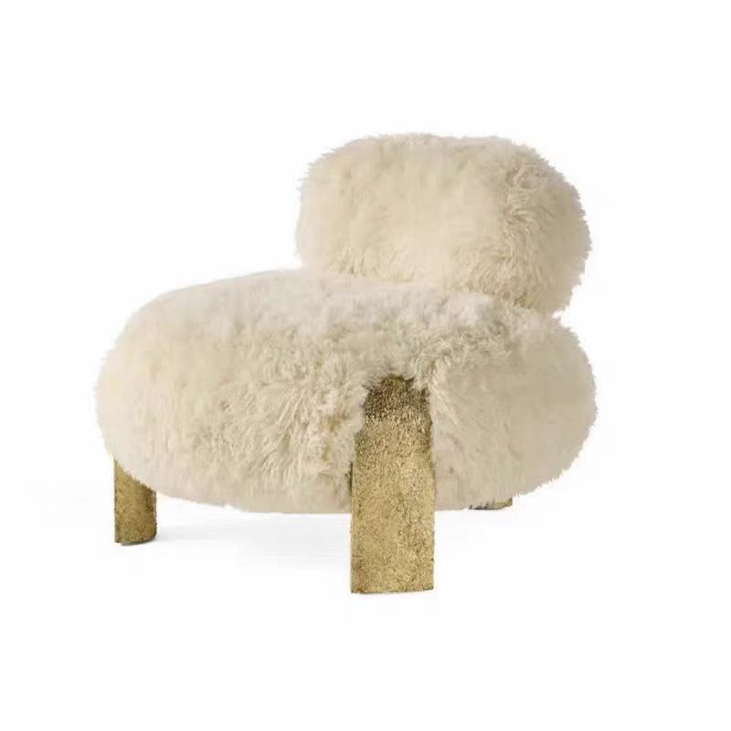 Luxury Italian Plush Stainless Steel Lounge Chair
