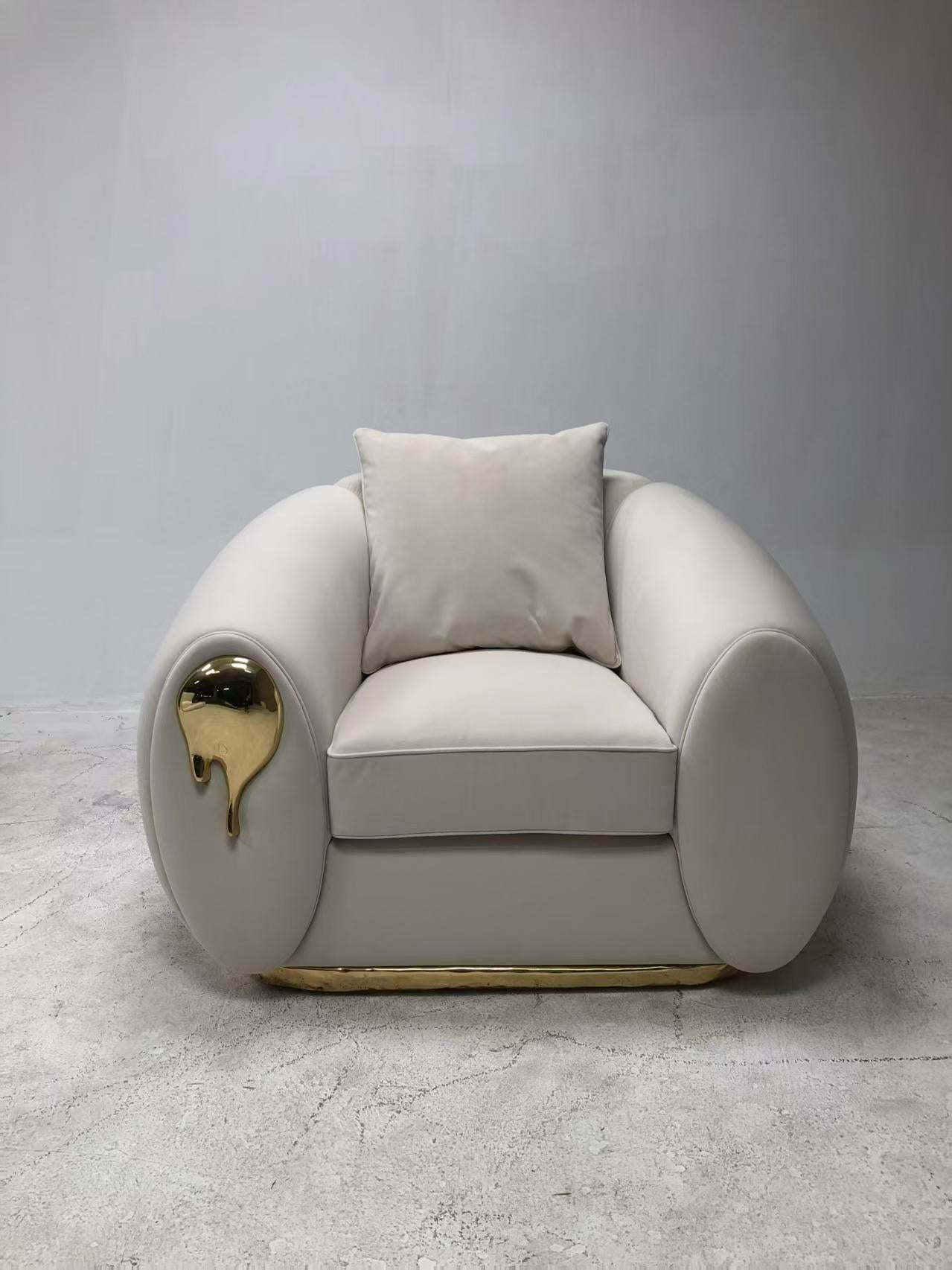 Luxury Italian Bocadolobo Inspired Leather Lounge Chair