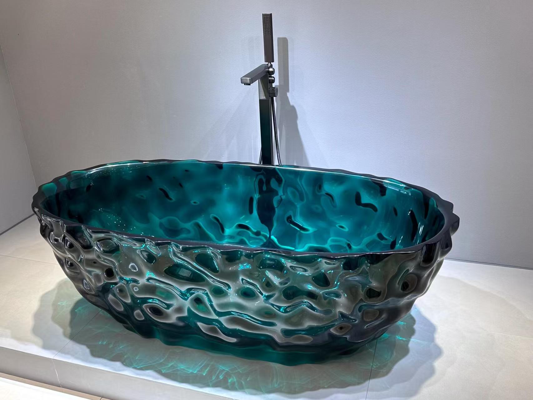 Luxury Transparent Resin Freestanding Bathtub