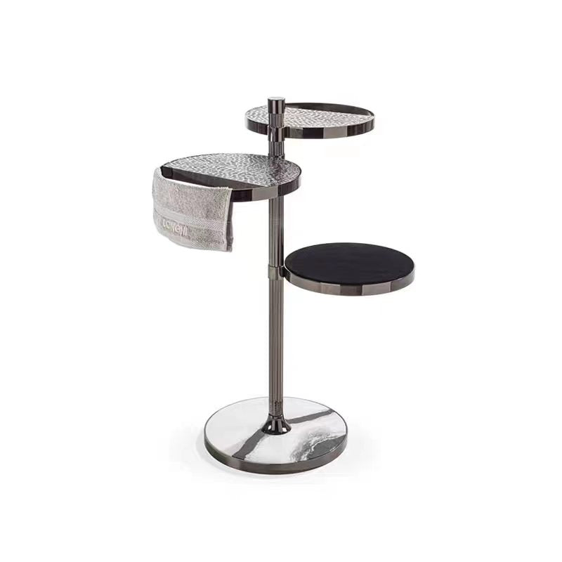 Luxury Italian Stainless Steel Towel Rack with Marble Base Design