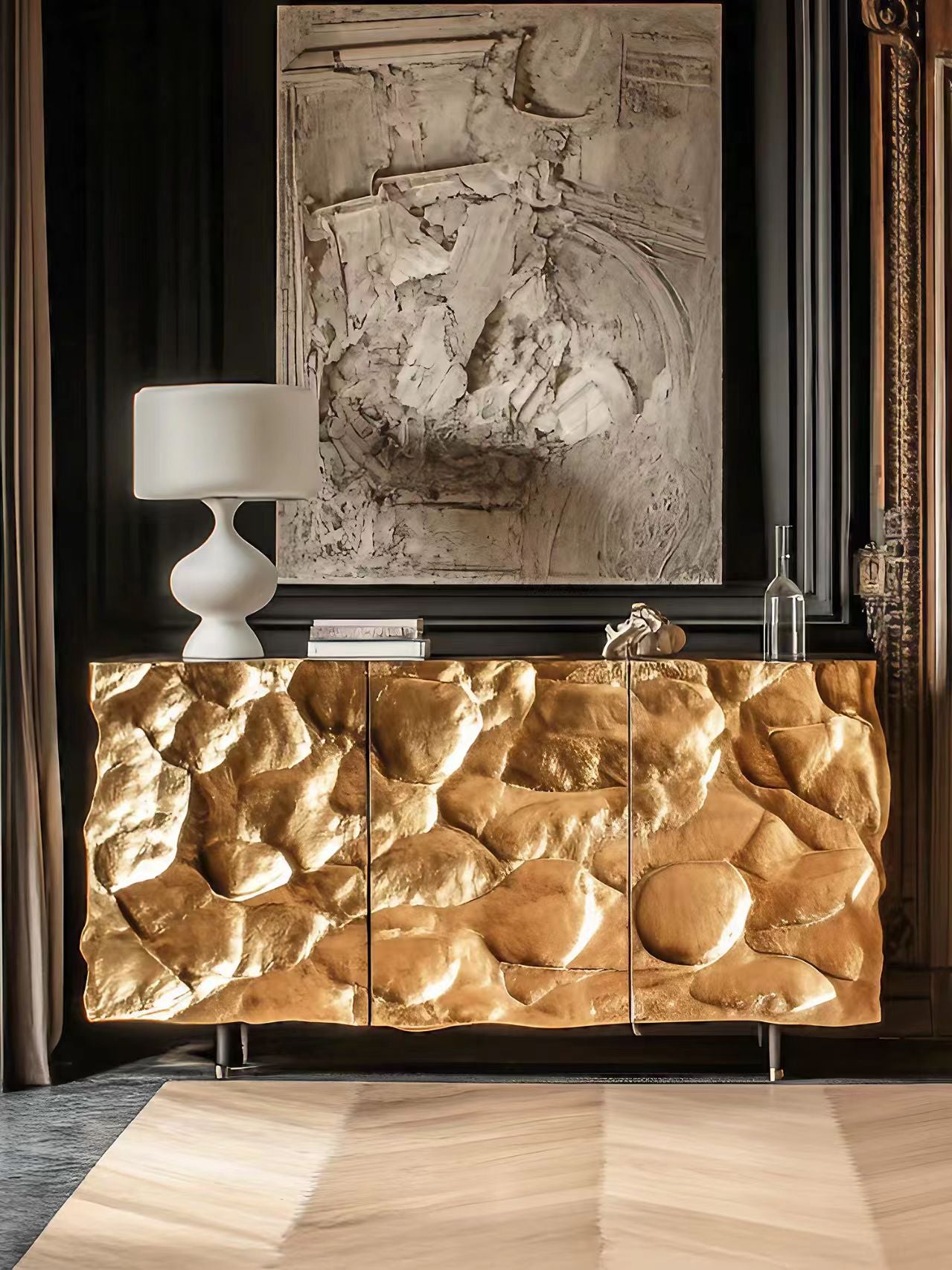 Luxury Italian Antique Bronze Sideboard
